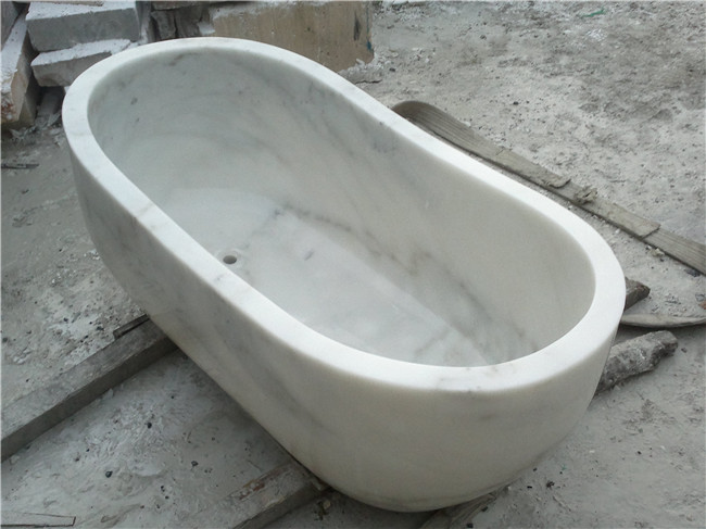 Natural stone white bathtub stone bathtub for bathroom