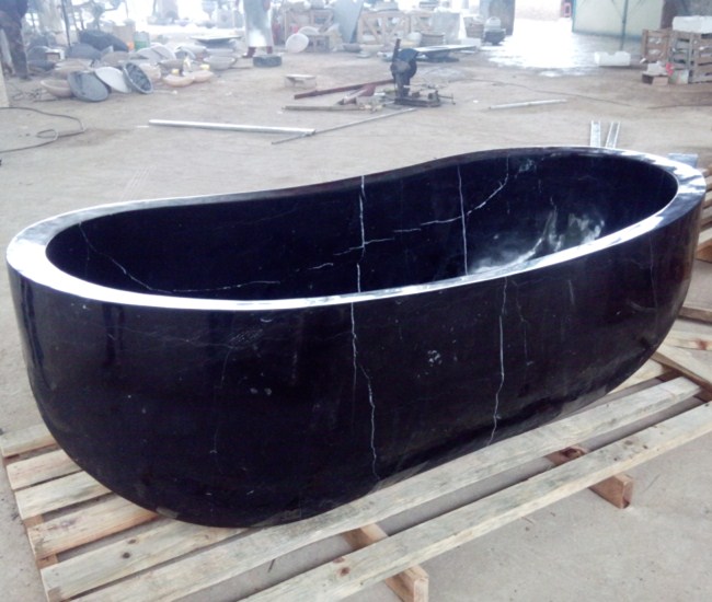 Natural Black Stone Bathtub For Bathroom 