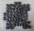 Polished black pebble mesh tiles supplier