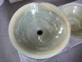 Round green onyx polished sinks