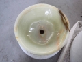 Round green onyx polished sinks