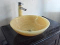 Polished round  light yellow onyx sinks