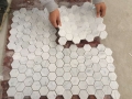 Carrara white hexagon marble mosaic tile