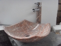 rose red marble sink and basin for bathroom