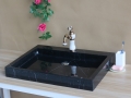 Polished nero marquina marble sink and basin