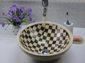 Round shape marble mosaic bathroom sink and basin