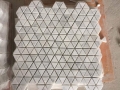 Triangle shape carrara white marble mosaic