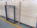 Polished white wooden veins slabs