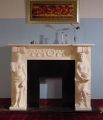Hot sale design white marble fireplace surround