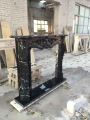 antique black marble fireplace mantel
