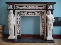 antique design white marble fireplace mantel