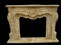 European style beige marble fireplace mantel