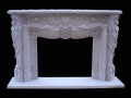 Indoor natural white marble fireplace mantel