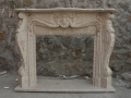 French style white marble fireplace mantel
