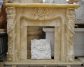 high quality beige onyx marble fireplace mantel