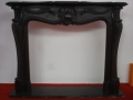 pure black marble fireplace mantel surround