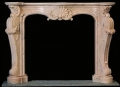 competitive price beige marble fireplace mantel