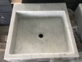 Square shape carrara white marble sink