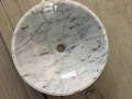 Round shape carrara white marble sink and basin