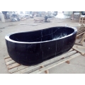 China Solid Natural Marble Black Stone Bathroom Bathtub