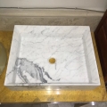 Italian white marble square sink