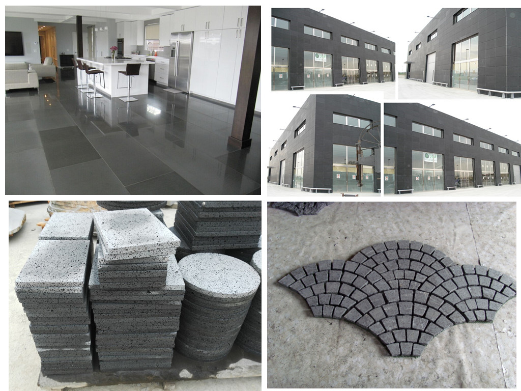 Honed Black Basalt Lava Stone Tile