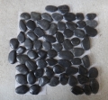 Polished black pebble mesh tiles supplier