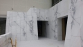 blue sky white marble tiles