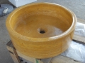 round polished yellow marble basins