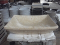 Rectangular shape beige marble bathroom sink