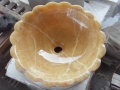 yellow flower shape marble sinks for bathroom