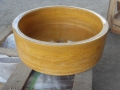 round polished yellow marble basins