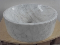 Polished round white marble sinks