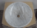 Polished round white marble sinks