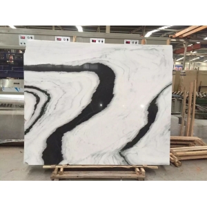 polished panda marble book match