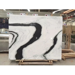 polished panda marble book match