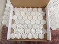 Carrara white hexagon marble mosaic tile
