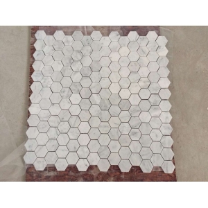 Carrara white marble mosaic tile
