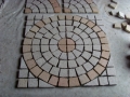 Multi color granite paving stone meshed tile