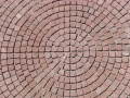 Red granite meshed paving stone