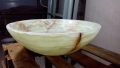 Green onyx polished bathroom sink and basin