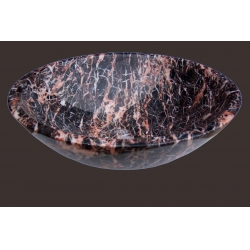 brown round bathroom sink