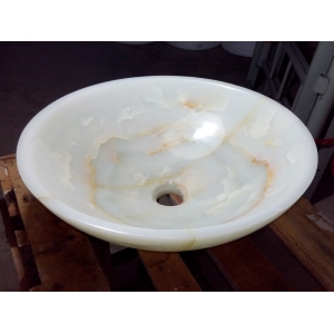 White onyx bathroom sink and basin