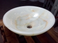 White onyx polished sink and basin