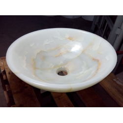 White onyx bathroom sink and basin