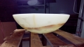 White onyx polished sink and basin