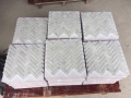 Herringbone shape carrara marble mosaic
