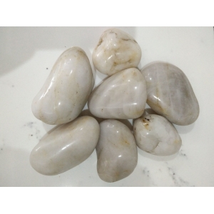 high polished white pebble stone