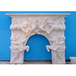 top white decorative marble fireplace mantel for sale