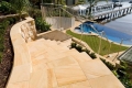 Yellow wooden sandstone exterior design